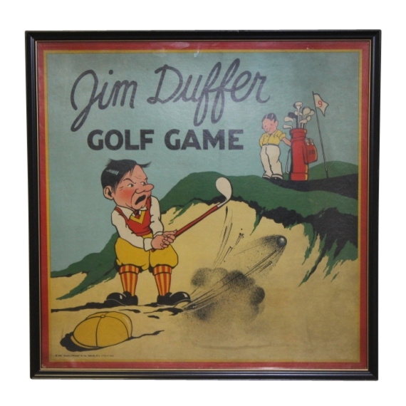 1933 Jim Duffer Golf Game Box Cover - Framed