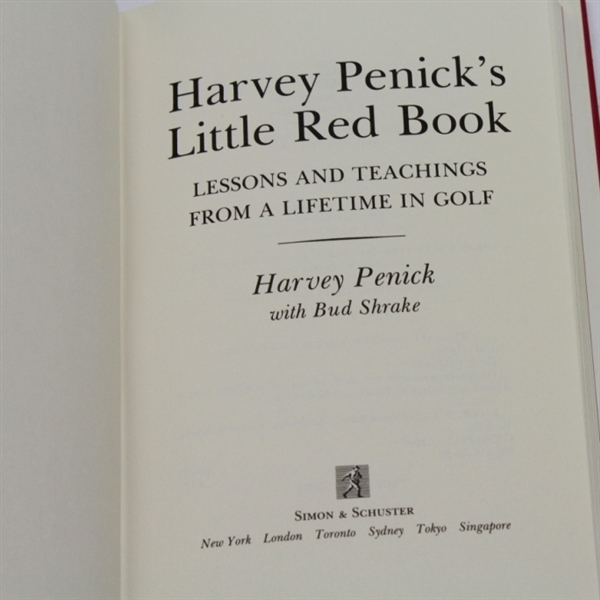 Harvey Penick Signed 'Harvey Penick's Little Red Book' - Mark Brooks Collection JSA COA