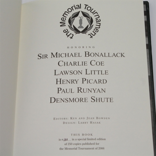 2006 The Memorial Tournament Book Honoring Six Golfers - Mark Brooks Collection