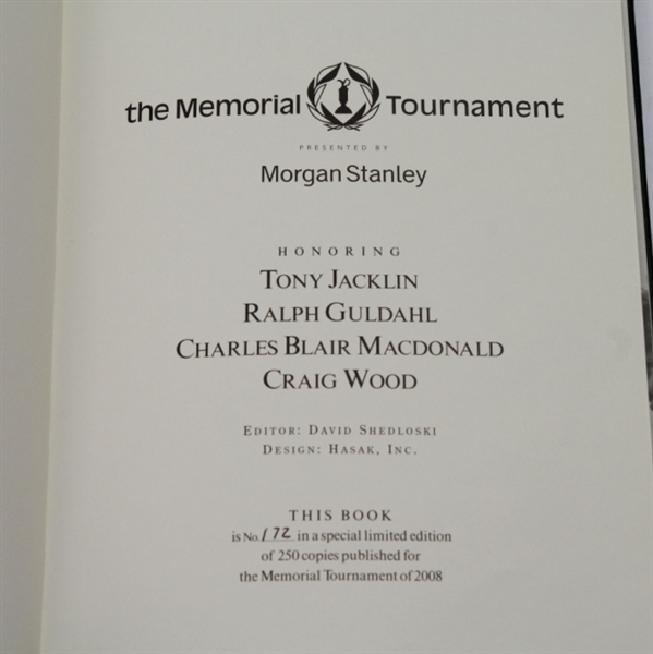 2008 The Memorial Tournament Book Honoring Four Golfers - Mark Brooks Collection