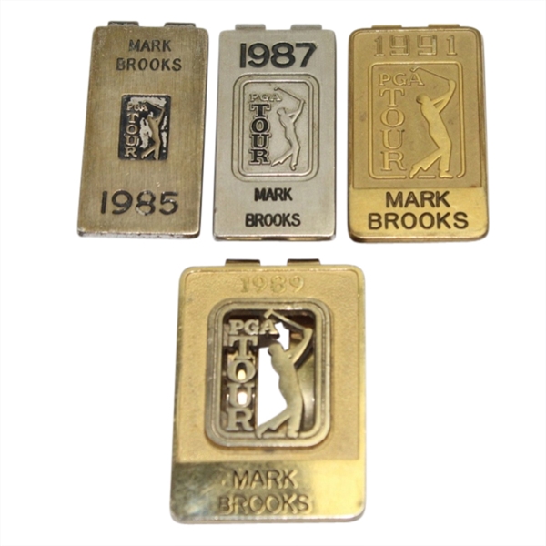 Lot of Four PGA Money Clips 1985, 1987, 1989, & 1991 Mark Brooks Collection