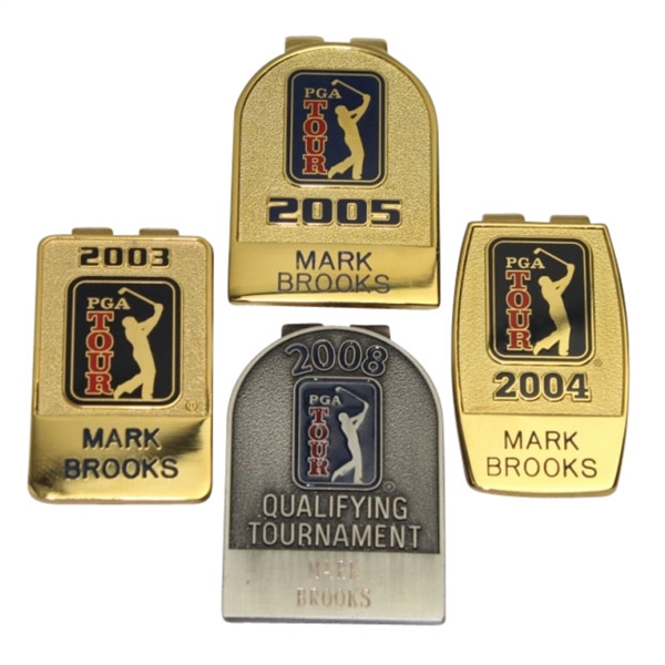 Lot of 3 PGA Money Clips 2003-2005 plus 2008 Qualifying Clip - Mark Brooks Collection