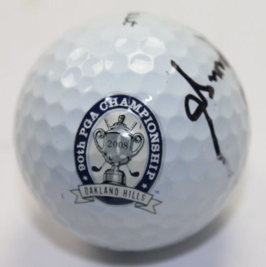 Padraig Harrington Signed 2008 PGA Championship at Oakland Hills Logo Golf Ball JSA COA