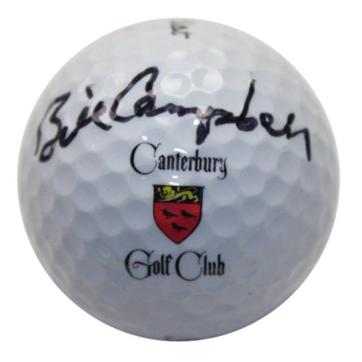 Bill Campbell Signed Canterbury GC Logo Golf Ball JSA COA