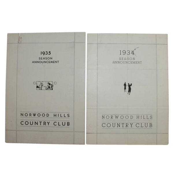 1934 & 1935 Norwood Hills Country Club Season Booklets