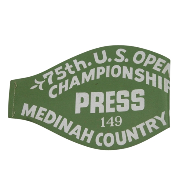 1975 US Open at Medinah Press Arm Band #149 - Lou Graham Winner