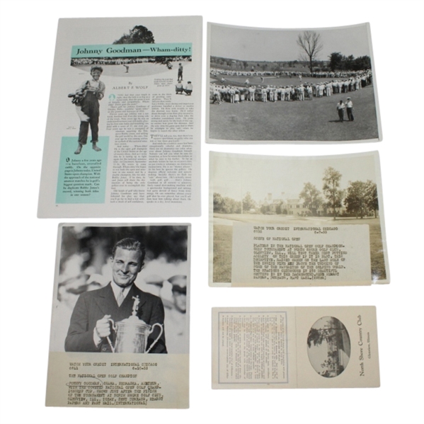 1933 US Open at North Shore CC Lot - Wire Photos, Article, and North Shore SC