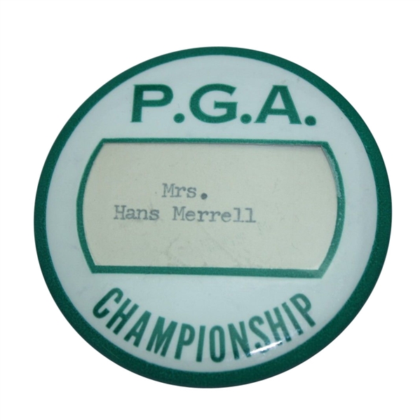 1960 PGA Championship Contestant Wives Badge - Mrs. Hans Merrell