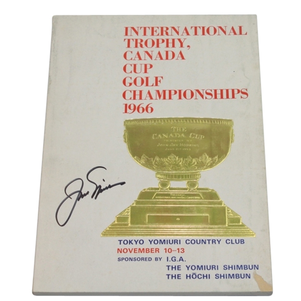 Jack Nicklaus Signed 1966 Intl Trophy Canada Cup Program-Seldom Seen!