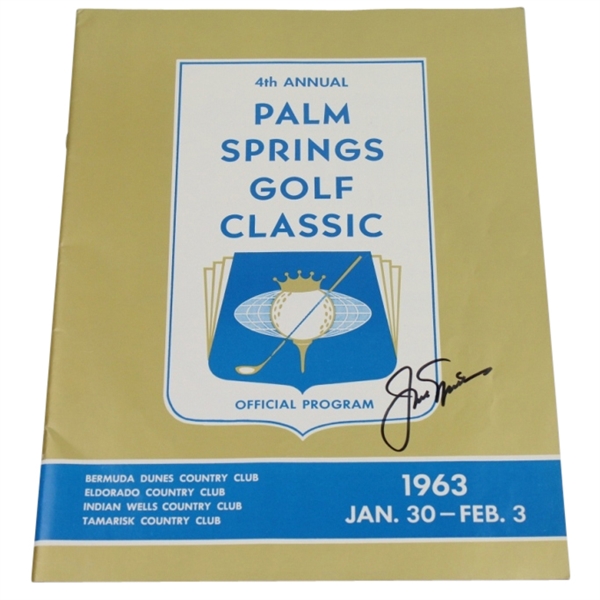 Jack Nicklaus (Win #4 of 73 Career)  Signed 1963 Palm Springs Golf Classic Program JSA COA