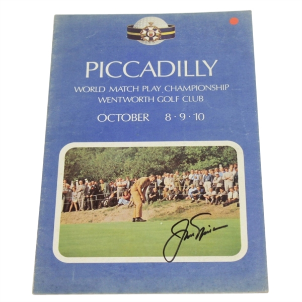 Jack Nicklaus Signed 1970 Piccadilly World Match Play Program JSA COA