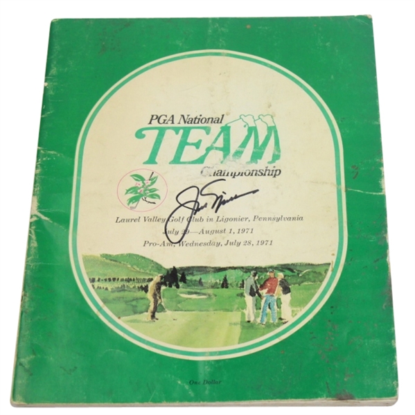 Jack Nicklaus Signed 1971 PGA National Team Championship Program JSA COA