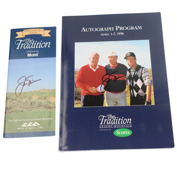 Lot of Two Jack Nicklaus Signed 'The Tradition' Items - Program and Guide JSA COA