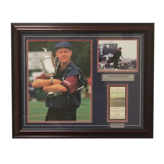 Payne Stewart 1999 US Open Ticket With Photo Display - Framed