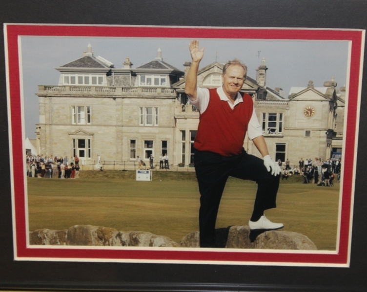 British Open Legends Photo with RBS 5lb Note and Jack  Nicklaus Photo Display - Framed