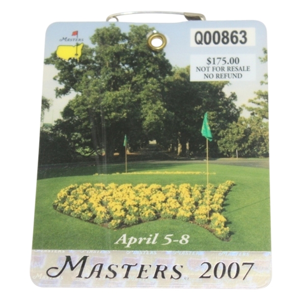 2007 Masters Badge #Q00863 - Zach Johnson Winner