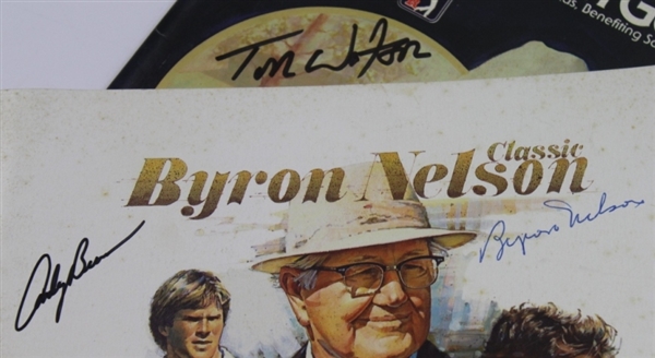 Lot of Two Signed Byron Nelson Classic Programs - Nelson, Watson, and Bean JSA COA