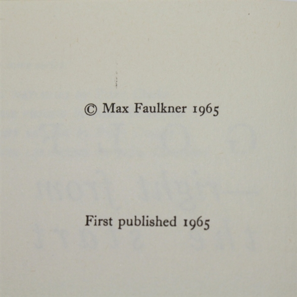 Max Faulkner Signed 'Golf - Right from the Start' Book JSA COA