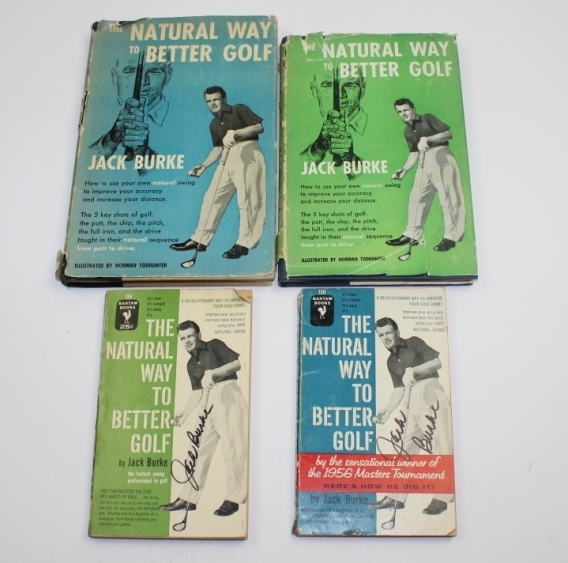 Lot of Four Jack Burke Signed 'Natural Way to Better Golf' Books/Pamphlets JSA COA