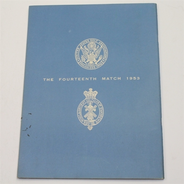 1953 The Walker Cup at The Kittansett Club Program - USA 9-3
