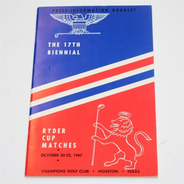 1967 Ryder Cup Matches at Champions GC - Press Information Booklet
