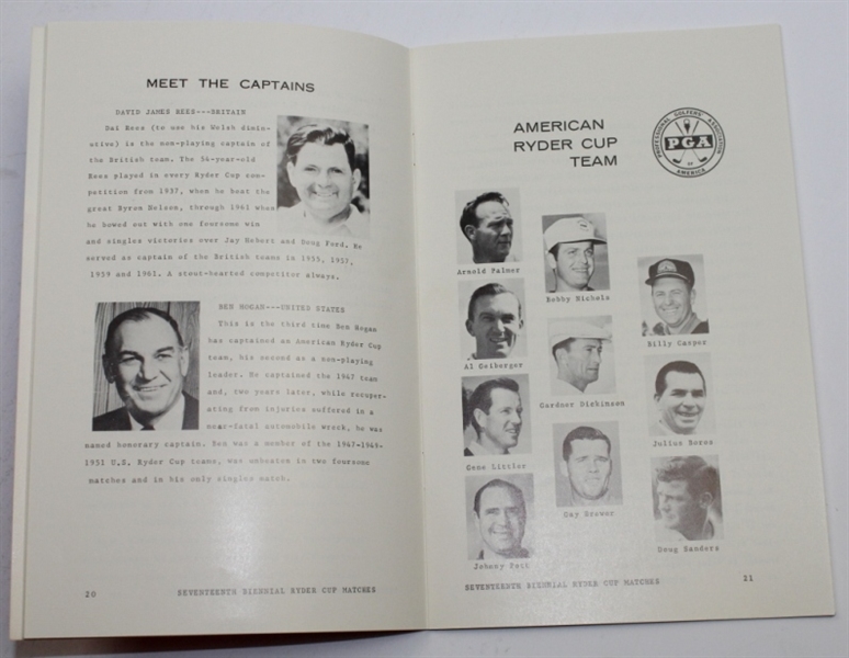 1967 Ryder Cup Matches at Champions GC - Press Information Booklet