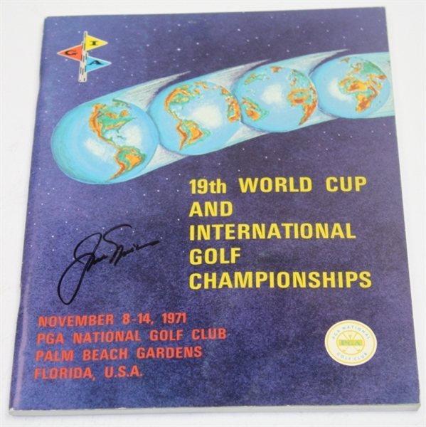 Jack Nicklaus Signed 1971 World Cup & Intl. Golf Championships Program JSA COA