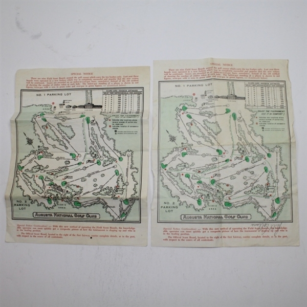 Lot of Two 1961 Masters Sunday Pairing Sheets - Gary Player Winner