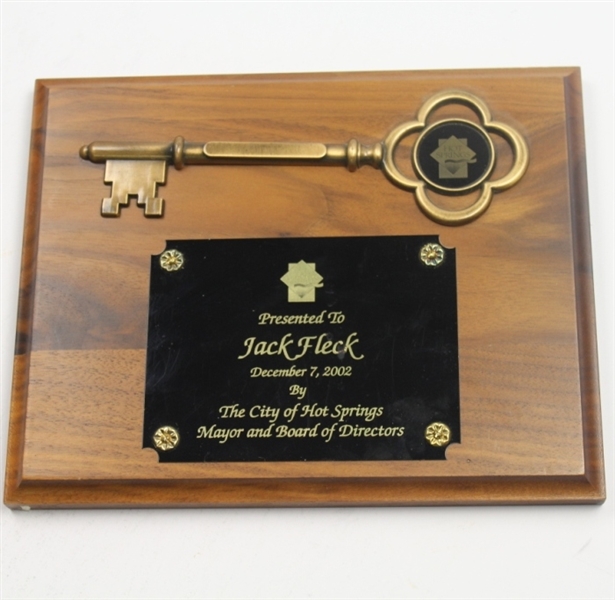 Key to Hot Springs Presented to Jack Fleck - City of Hot Springs 12/7/2002