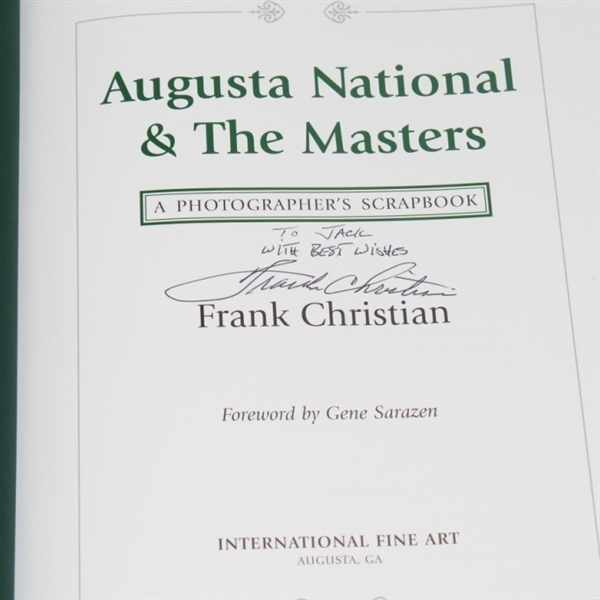 Augusta National & The Masters 'Photographer's Scrapbook' - Frank Christian Signed JSA COA