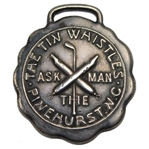 1908 Pinehurst Sterling Silver Ask The Man Tin Whistles Medal