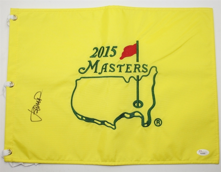 Jordan Spieth Signed Masters 2015 Embroidered Flag FULL JSA #Y54405