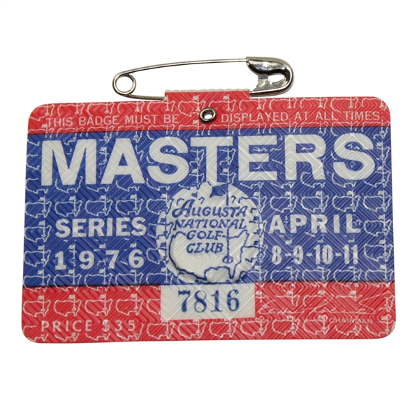 1976 Masters Tournament Badge - #7816 - Ray Floyd Winner