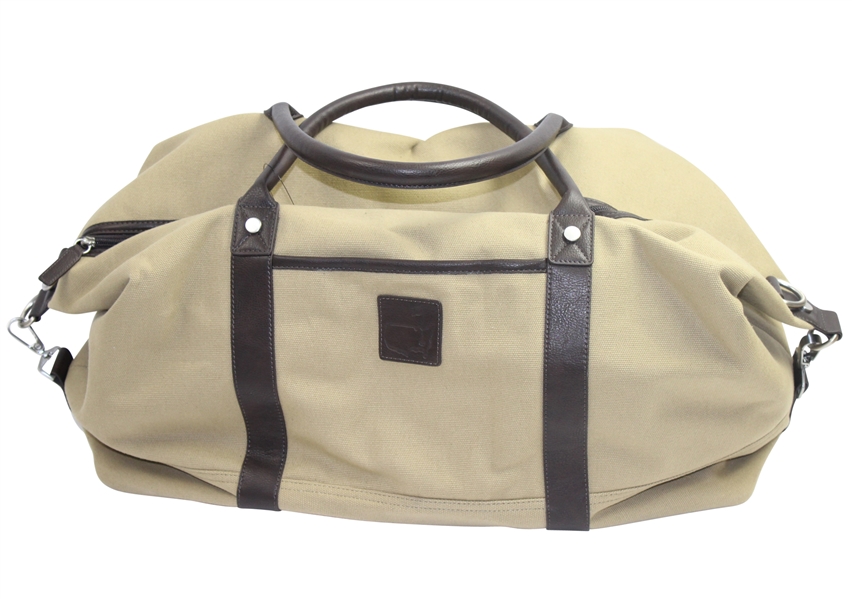 Undated Khaki Augusta National Leather and Canvas Duffel Bag