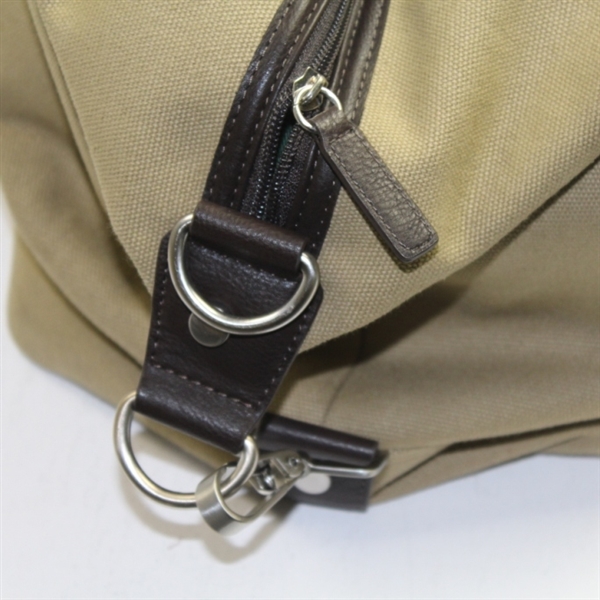 Undated Khaki Augusta National Leather and Canvas Duffel Bag
