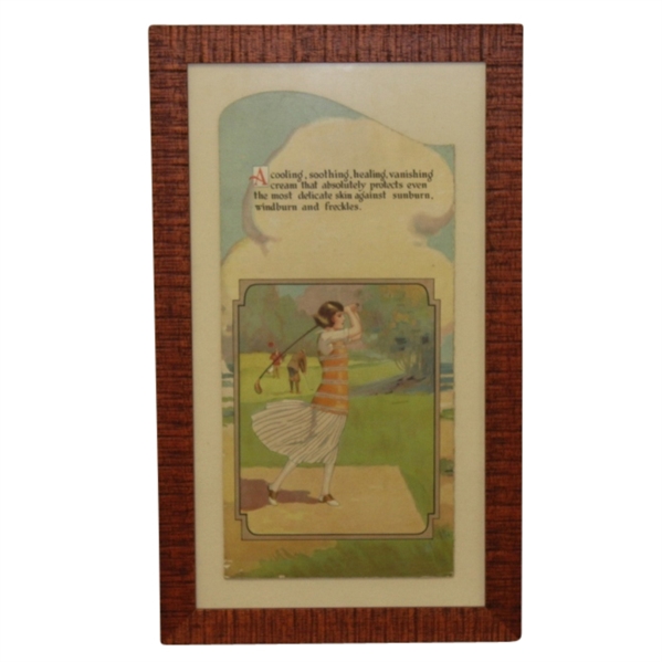Vintage Female Golfing Vanashing Cream Advertising - Framed