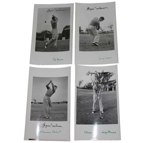 Lot of Four Byron Nelson Signed Original Photos from 'Winning Golf' JSA COA