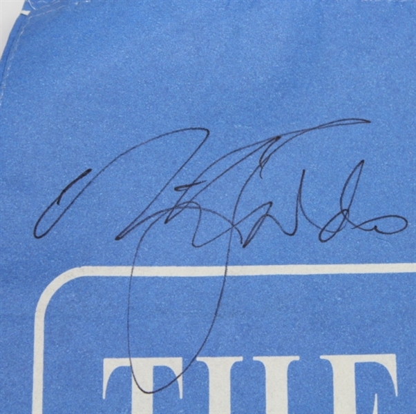 Nick Faldo Signed 'The Open' Blue Caddy Bib JSA COA