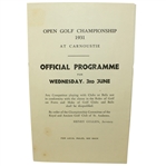 1931 Open Championship Official Draw Sheet Program - First At Carnoustie - Tommy Armour Winner