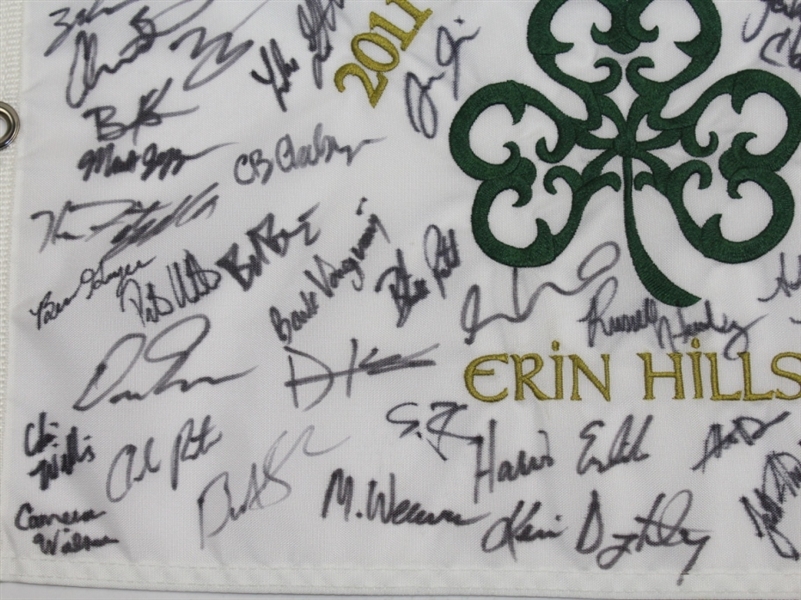 Field Signed 2011 US Amateur at Erin Hills Embroidered Flag - Including Spieth JSA COA