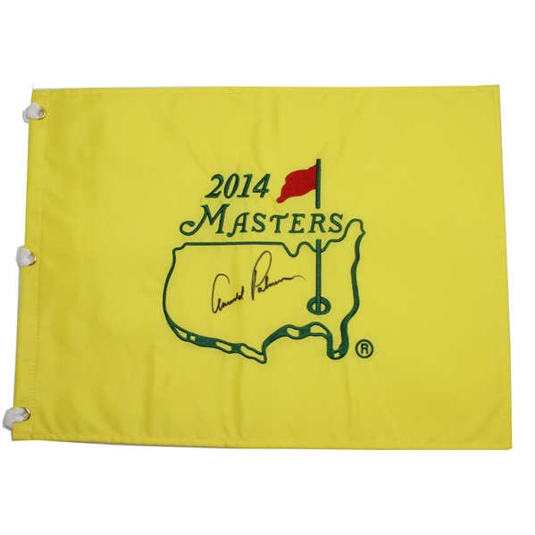 Arnold Palmer Signed 2014 Masters Embroidered Flag PSA/DNA #Y04188