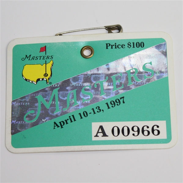 1997 Masters Tournament Badge - #A00966 - Tiger Woods Winner