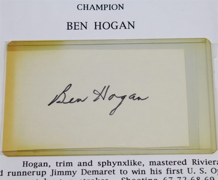 1948 US Open at Rivera CC Hard Bound Program with Ben Hogan Cut JSA COA