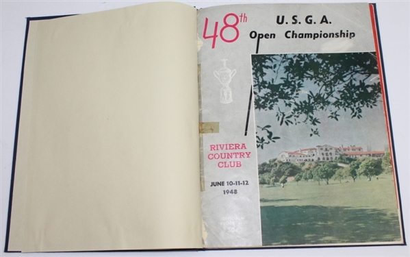 1948 US Open at Rivera CC Hard Bound Program with Ben Hogan Cut JSA COA