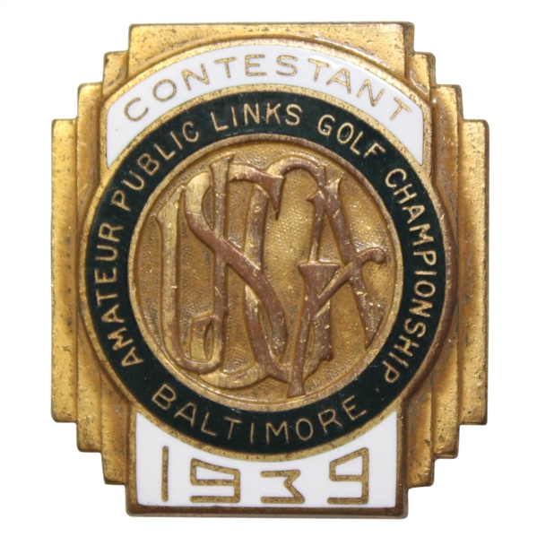 1939 Amateur Public Links Contestant Badge #72 - Baltimore
