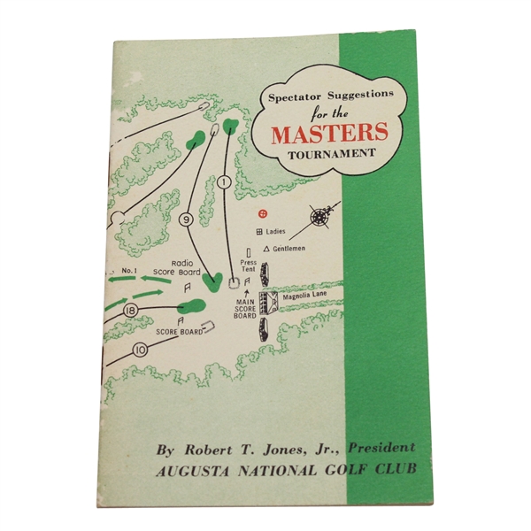 1954 Masters Tournament Spectator Guide - Sam Snead 3rd Masters Victory