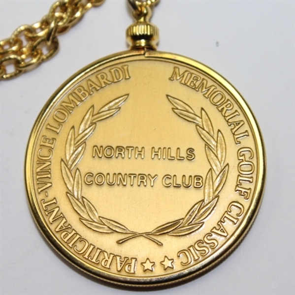 Vince Lombardi Memorial Golf Classic Brass Pendant with Chain