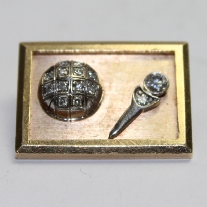 Dutch Harrison's 1954 Gold & Diamond Engraved Cuff Links/Pins - Harry E. Radix Trophy - Lowest Annual Avg Score