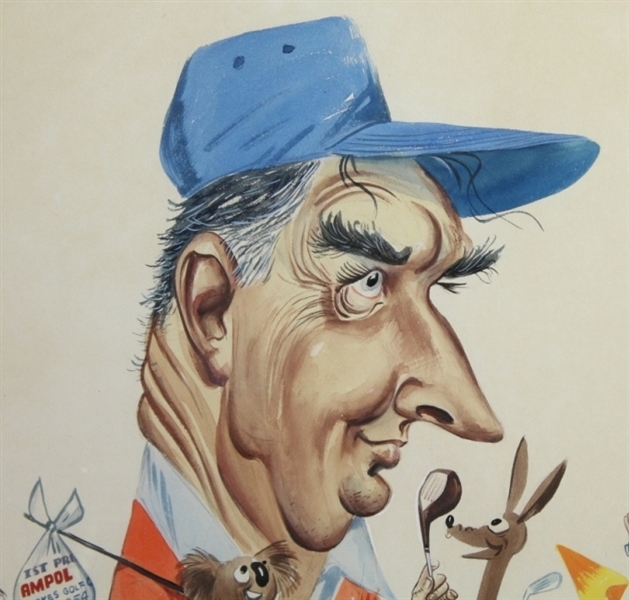 1954 Original Tony Rafty 'Dutch' Harrison Watercolor Caricature - Sun Newspapers Sydney