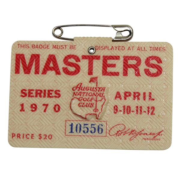 1970 Masters Tournament Badge #10556 - Billy Casper Winner